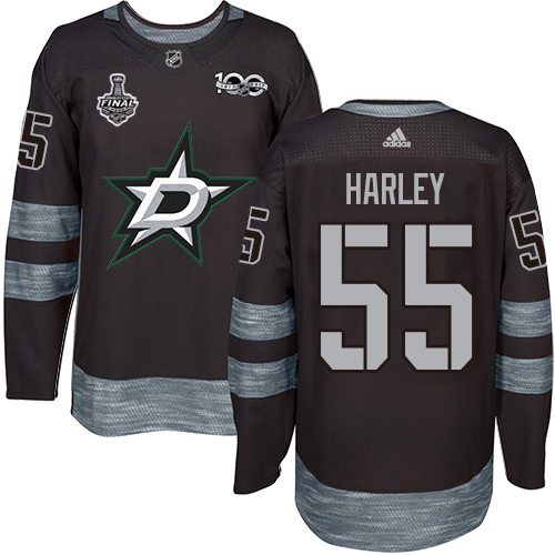 Adidas Men Dallas Stars 55 Thomas Harley Black 1917-2017 100th Anniversary 2020 Stanley Cup Final Stitched NHL Jersey